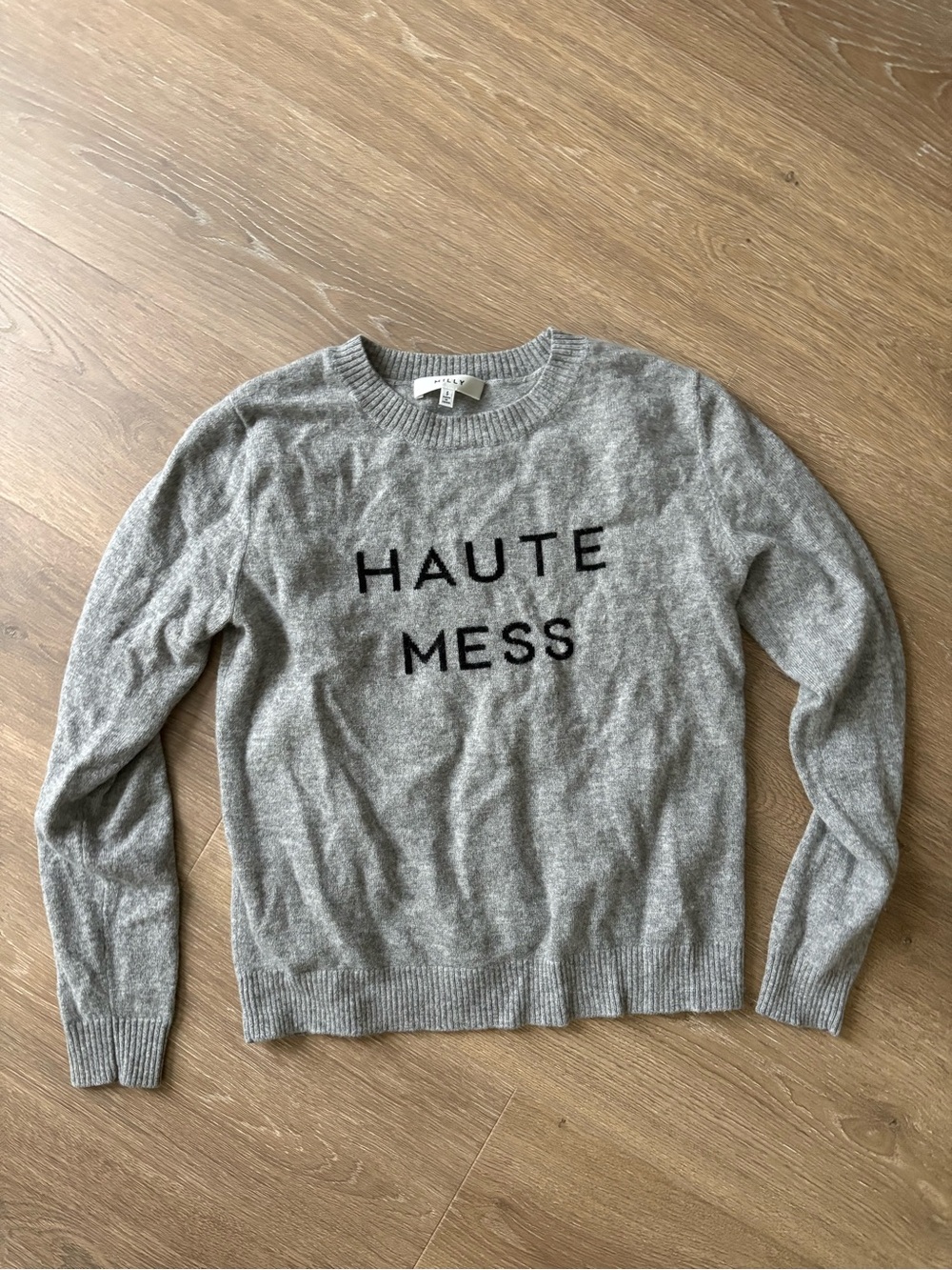 Milly Gray 'HAUTE MESS' Crewneck Sweater